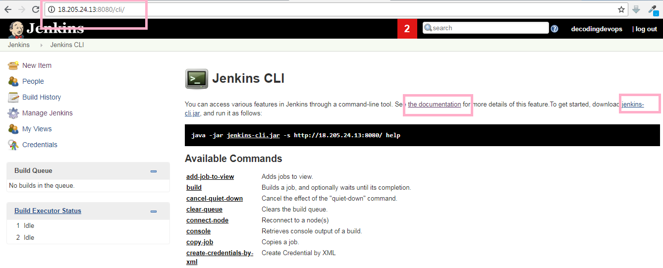 jenkins cli commands