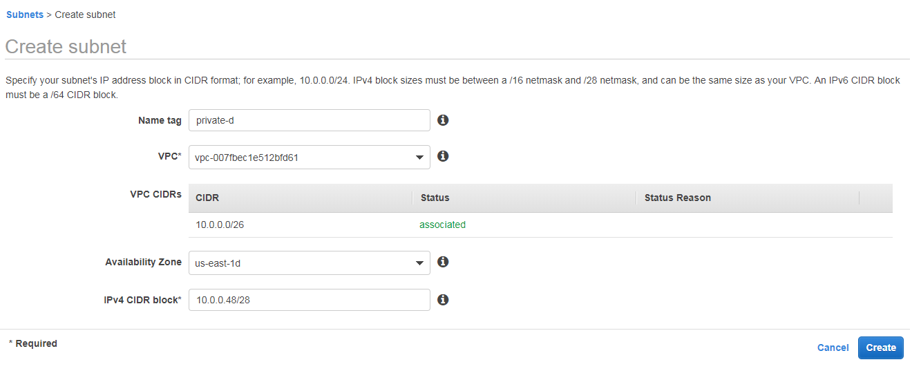 aws create default vpc