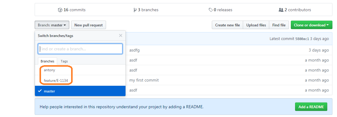 feature branches in bitbucket