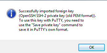 create ppk file from pem