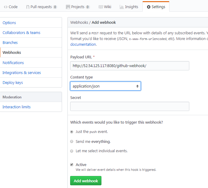 Configure Github Web Hook For Jenkins