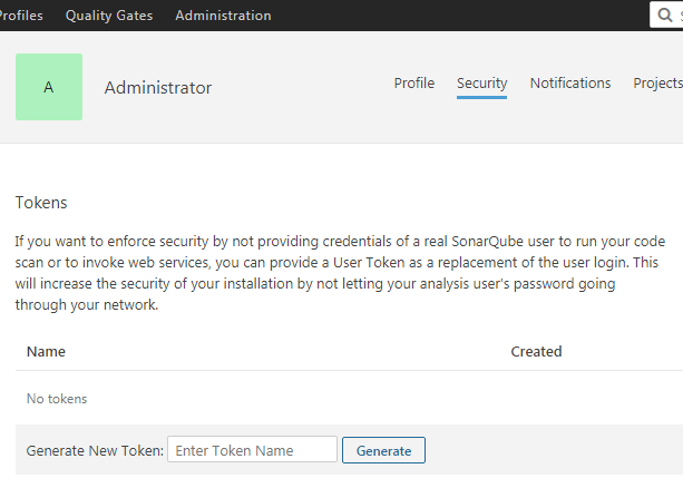 SonarQube Access Token