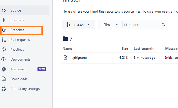 create branch in bitbucket